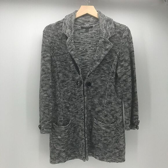 Classiques Entier Atelier Blazer Womens Medium Black White Knit Cashmere Blend - Picture 1 of 12